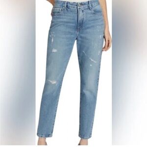 Good American Good Classic Jeans Distressed Washed Blue GC062T 1046 Size 6/28